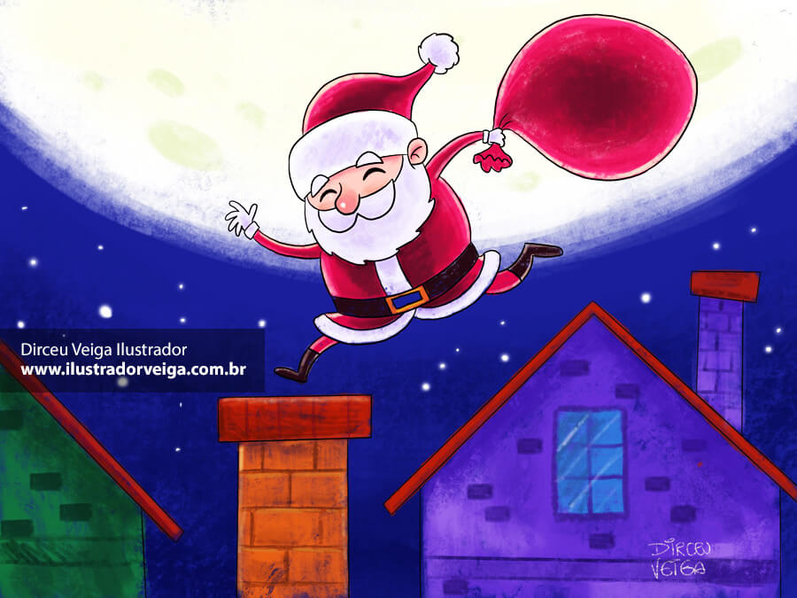 ilustração para livro infantil : Papai Noel