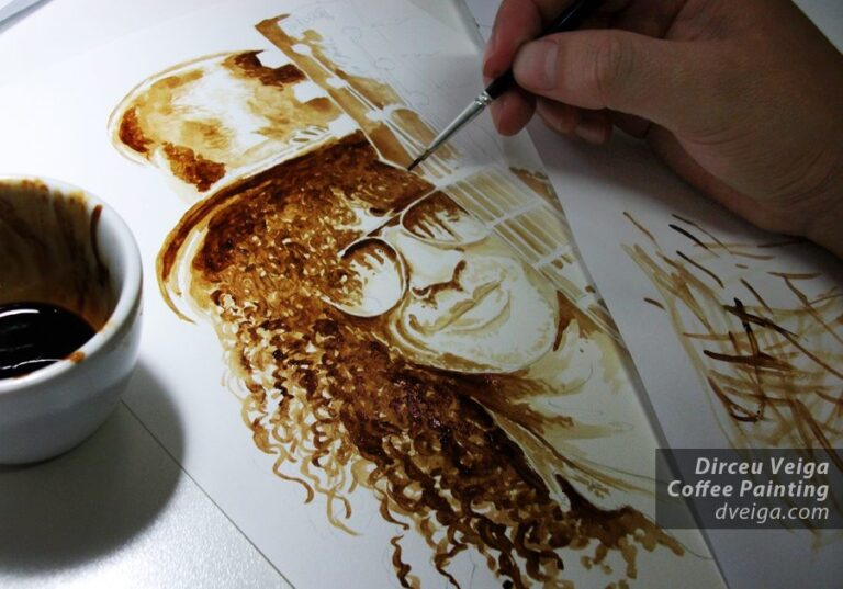 Coffee art pinturas feitas com caf por dirceu veiga