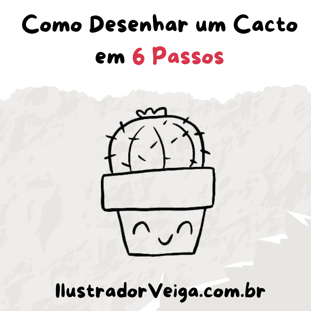 Como Desenhar um Vaso com Cacto - Desenhos para Desenhar